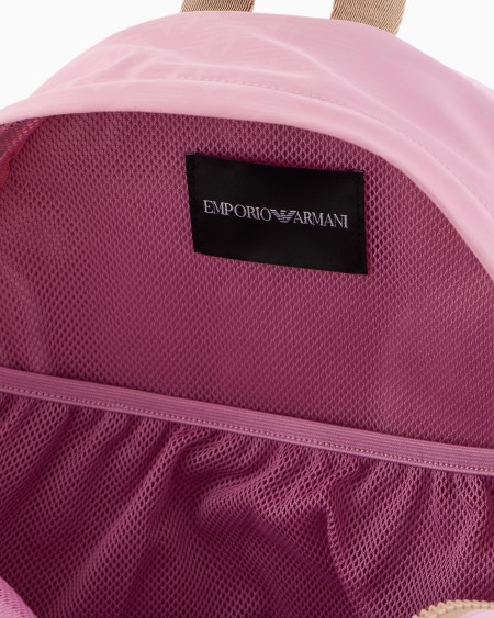 Armani Mochila de nailon con motivo integral de águila Tienda de fábrica