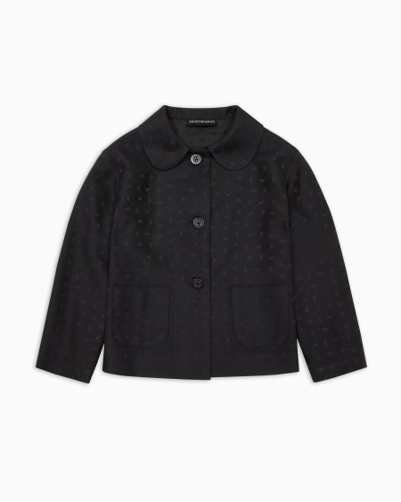 Armani Chaqueta de tejido jacquard con motivo integral de microáguila Libre de impuestos