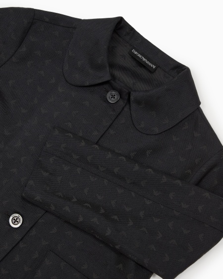 Armani Chaqueta de tejido jacquard con motivo integral de microáguila Libre de impuestos