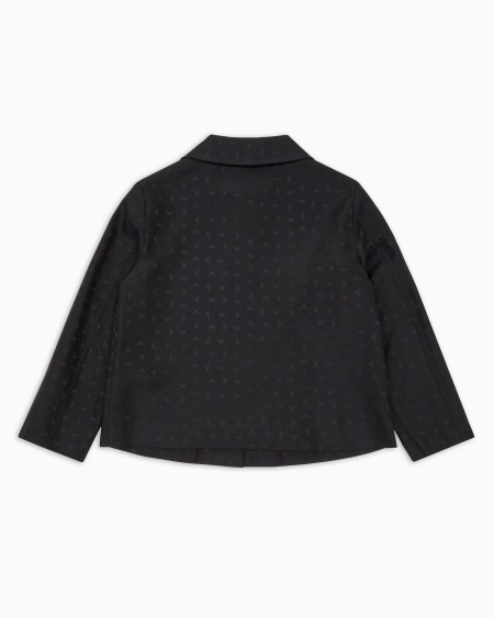 Armani Chaqueta de tejido jacquard con motivo integral de microáguila Libre de impuestos