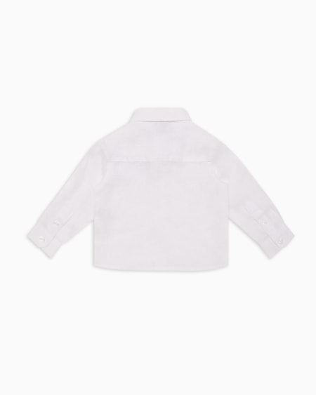 Armani Camisa de lino con bordado de águila Descuentos del mes