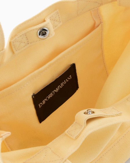 Armani Bolso shopper de lona con logotipo bordado Última moda