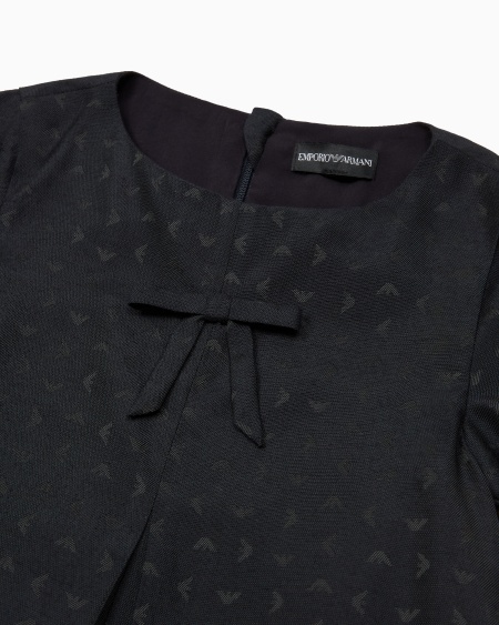 Armani Vestido con bordado integral de microáguilas Descuento por venta flash