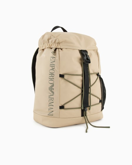 Armani Mochila de nailon con cincha y detalle de cuerda cruzada Ofertas especiales