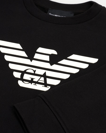 Armani Sudadera de punto de mezcla de modal con logotipo Grandes ahorros