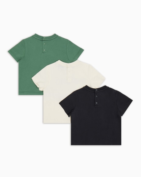 Armani Paquete de tres camisetas de punto con logotipo gráfico estampado Outlet