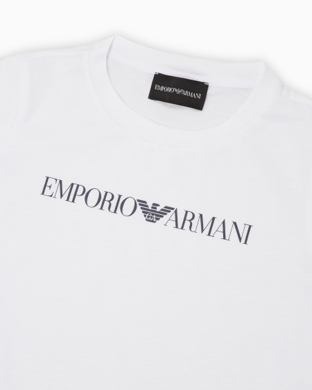 Armani Camiseta de punto de algodón pima con logotipo Ofertas