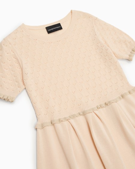 Armani Vestido de punto con motivo calado Special Occasion Venta caliente