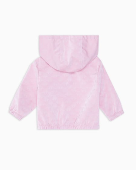 Armani Chaqueta de nailon con capucha y motivo integral de águila En oferta