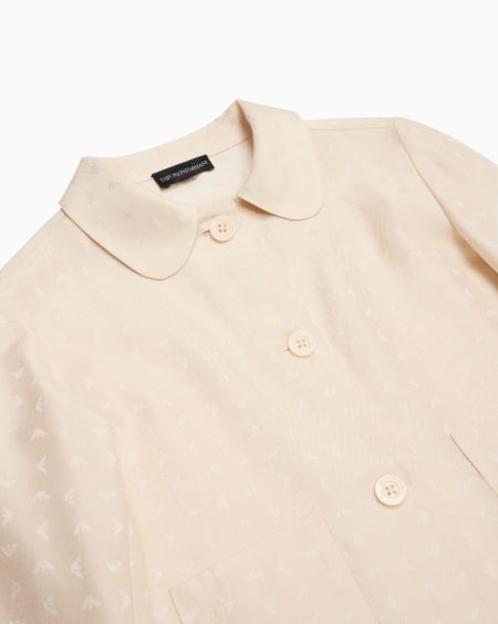 Armani Chaqueta de tejido jacquard con motivo integral de microáguila Gran oferta