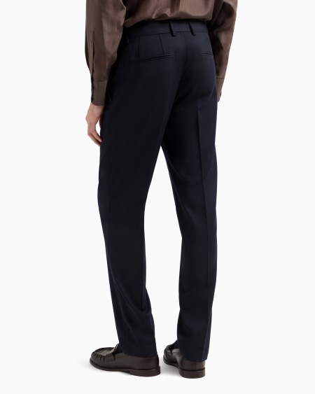 Armani Pantalones chinos de sarga ligera de mezcla de lana virgen Tienda