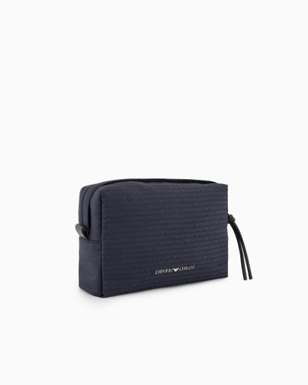 Armani Bolso de mano en nailon con inscripción integral de logotipo en tejido jacquard ÚLTIMAS EDICIONES