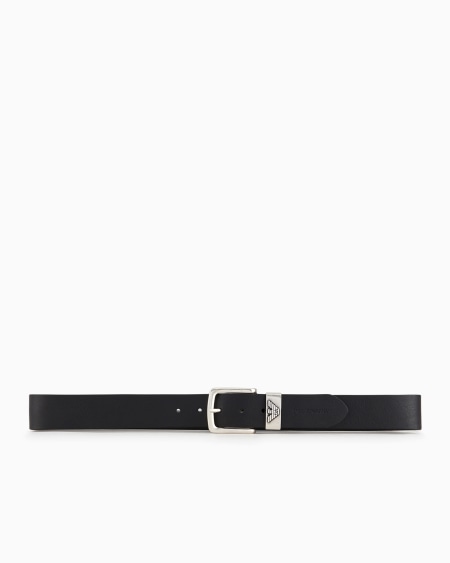 Armani Cinturón de piel con hebilla con logotipo Precio de fábrica