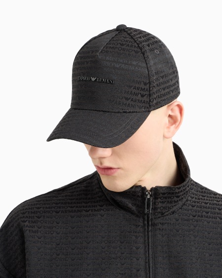 Armani Gorra de béisbol en nailon con inscripción integral de logotipo en tejido jacquard Promoción trimestral