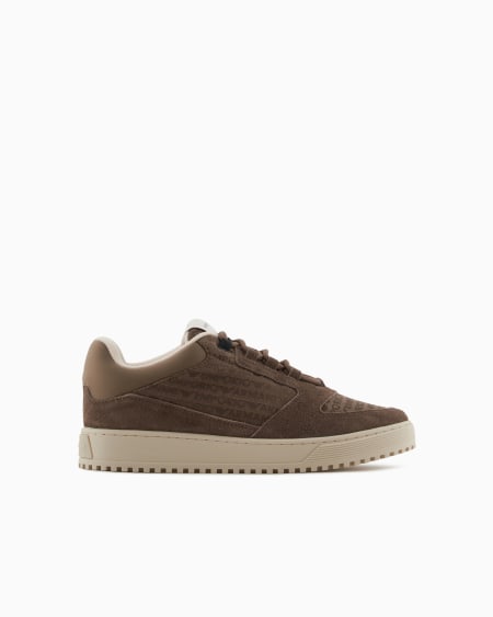 Armani Deportivas de tejido jacquard con inscripción del logotipo y detalles de ante Solo queda un día