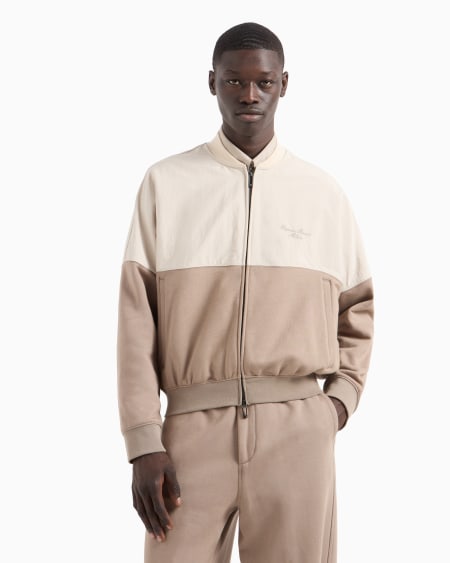 Armani Sudadera tipo cárdigan de nailon y punto de felpa con logotipo bordado Envío internacional gratuito