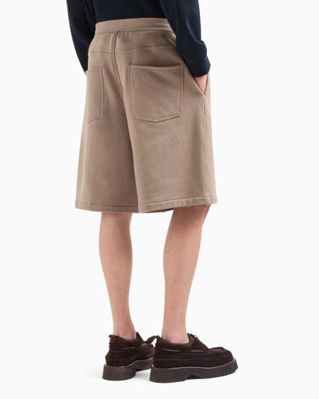 Armani Bermudas de punto de felpa con logotipo bordado Tienda de fábrica
