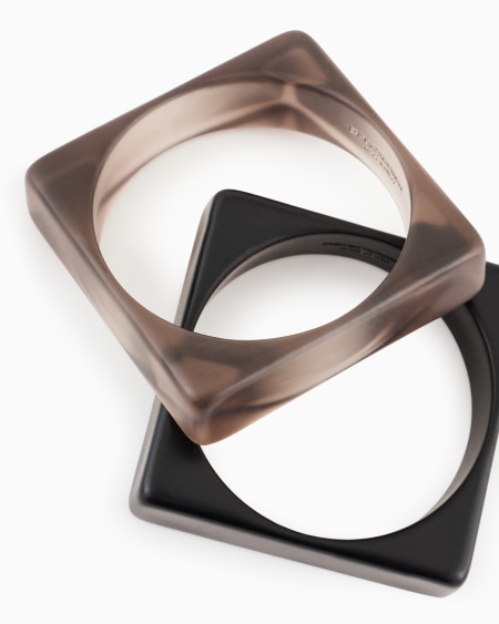 Armani Conjunto de dos pulseras rígidas cuadradas Precios de Black Friday