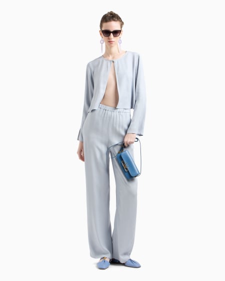 Armani Blusa de viscosa texturizada Última moda