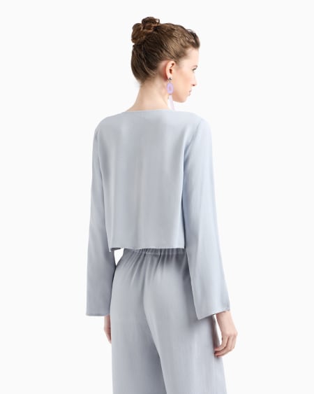 Armani Blusa de viscosa texturizada Última moda