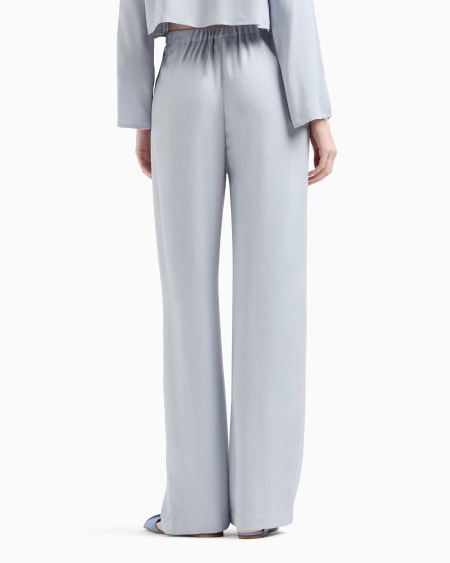 Armani Pantalones de viscosa texturizada con cintura elástica Descuento por venta flash