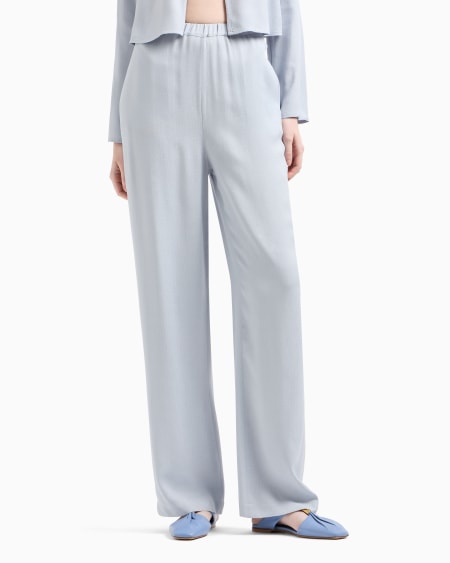 Armani Pantalones de viscosa texturizada con cintura elástica Descuento por venta flash