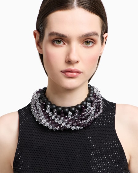 Armani Collar tipo gargantilla multihilo con esferas Ofertas especiales
