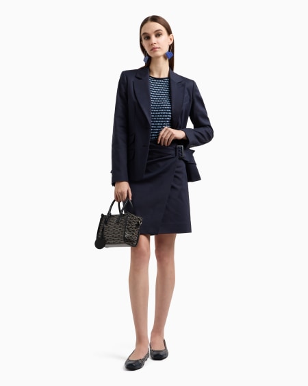 Armani Falda con panel de algodón elástico compacto En línea