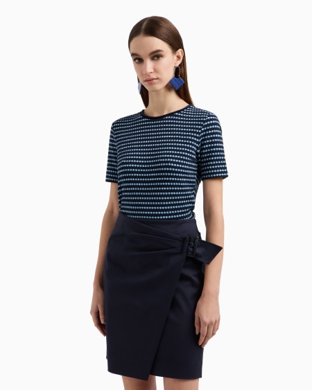Armani Falda con panel de algodón elástico compacto En línea