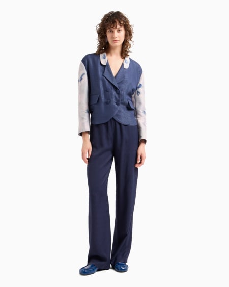 Armani Pantalones de viscosa texturizada con cintura elástica Gran oferta