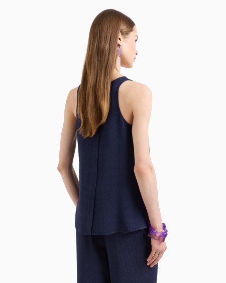 Armani Top con escote de pico de viscosa texturizada Rebajas baratas