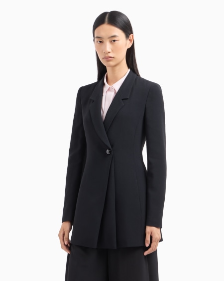 Armani Blazer de abotonadura sencilla de envers satén Rebajas de fábrica
