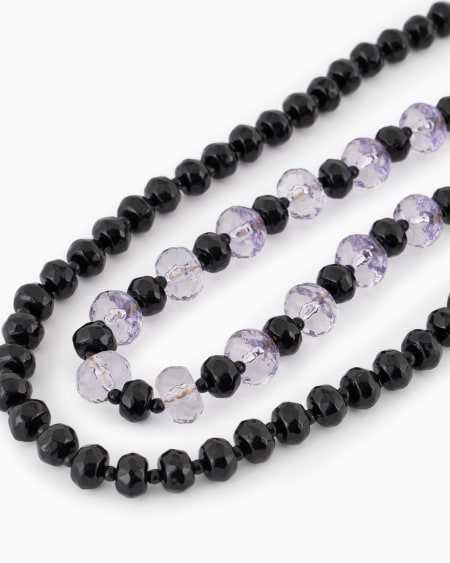 Armani Collar de doble vuelta con esferas facetadas Ventas relámpago