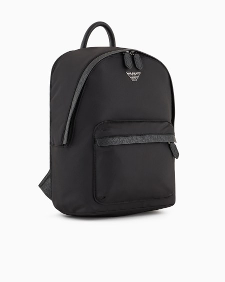Armani Mochila de nailon reciclado con placa de águila ASV Rebajas online