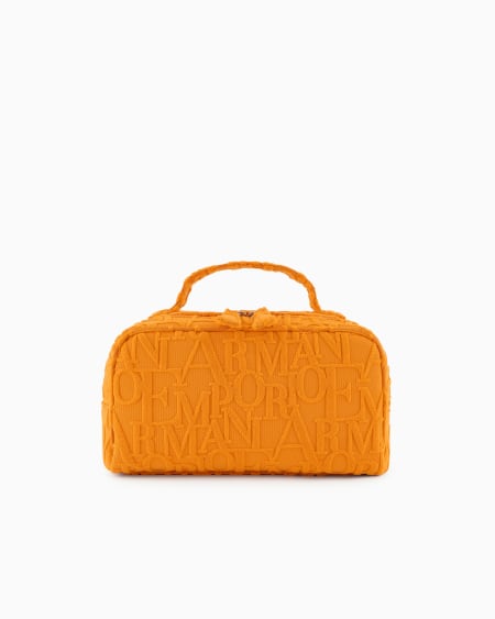 Armani Bolso baúl de playa de tejido con logotipo resaltado tridimensional Último día