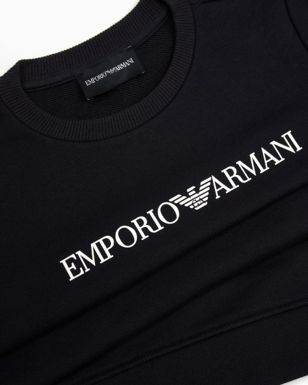 Armani Sudadera de punto de mezcla de modal con logotipo Precio de fábrica
