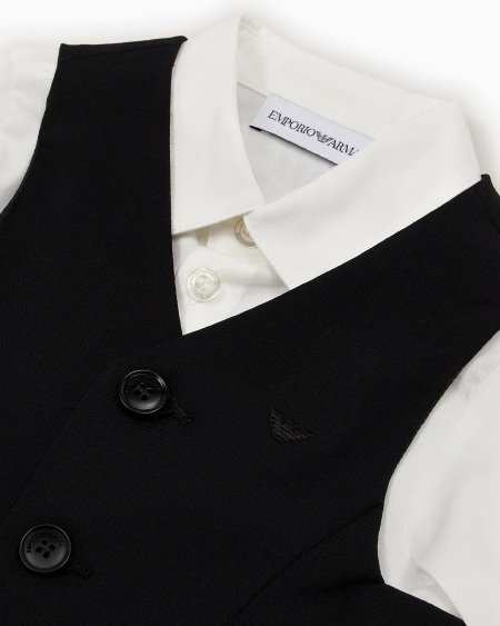 Armani Traje compuesto por camisa chaleco y pantalones de lana fría Oferta especial de fábrica