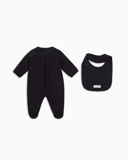 Armani Conjunto para regalo compuesto por mono y babero con motivo de águilas con efecto óptico Solo queda un día