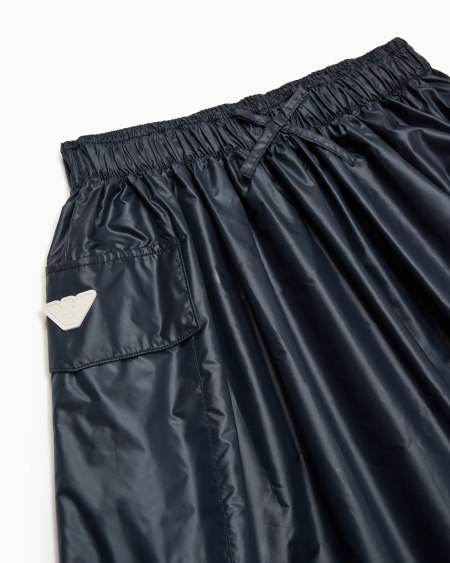 Armani Falda de nailon con cintura elástica y cordón Tienda de fábrica