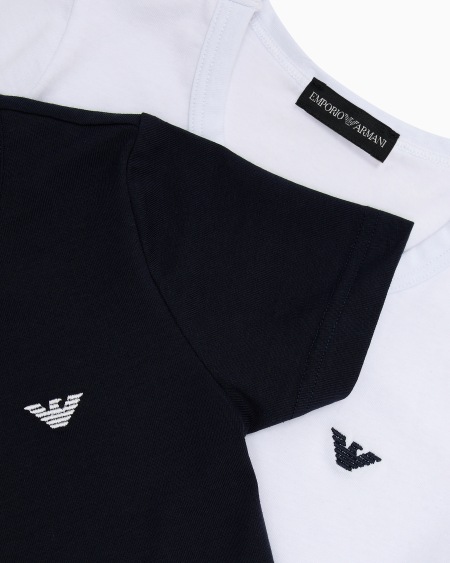 Armani Paquete de dos camisetas de punto con microáguila bordada Precios de Black Friday