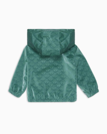 Armani Chaqueta de nailon con capucha y motivo integral de águila Libre de impuestos