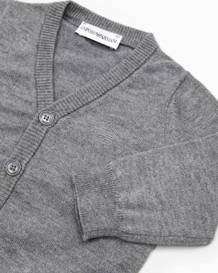 Armani Cárdigan con escote de pico en mezcla de lana Última moda