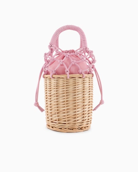 Armani Bolso cubo de mimbre trenzado Devoluciones gratuitas
