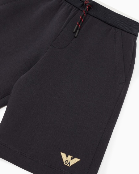Armani Pantalones cortos de punto doble con cordón y bordado Outlet