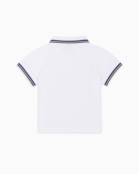 Armani Polo de piqué elástico con bordes a rayas Outlet online
