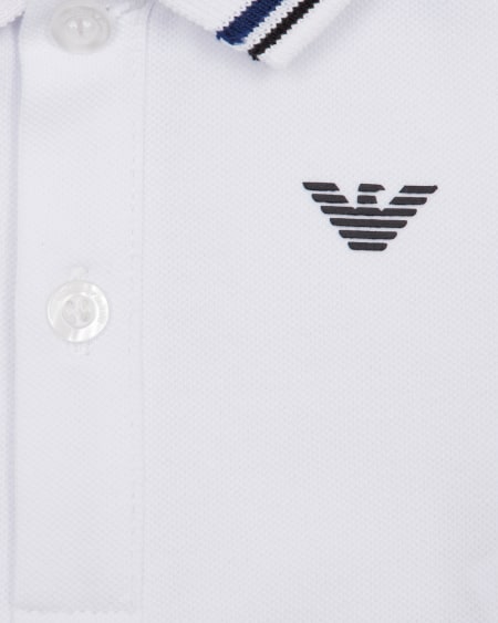 Armani Polo de piqué elástico con bordes a rayas Outlet online