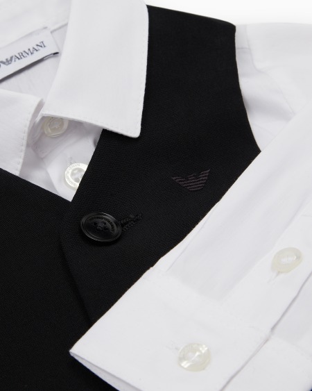 Armani Traje compuesto por camisa chaleco y pantalones de lana fría Gran oferta
