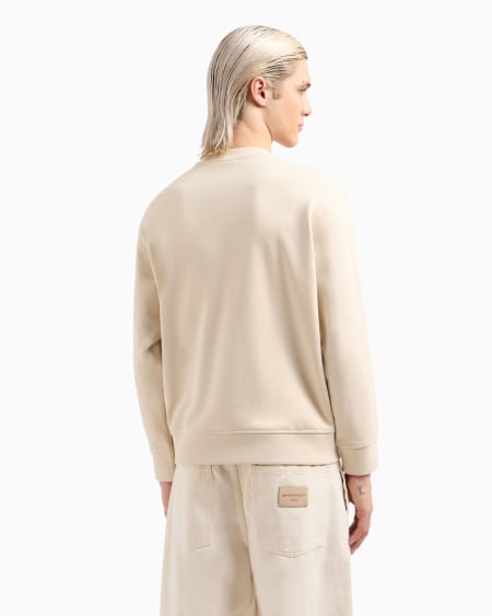 Armani Sudadera de punto de felpa con bolsillo acolchado y parche con logotipo Rebajas de fábrica