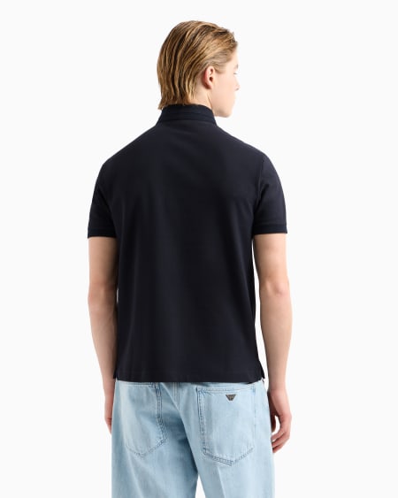 Armani Polo de punto con logotipo en el cuello Ventas relámpago