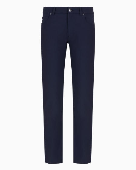 Armani Pantalones de cinco bolsillos en nailon elástico con efecto canneté Mejor oferta